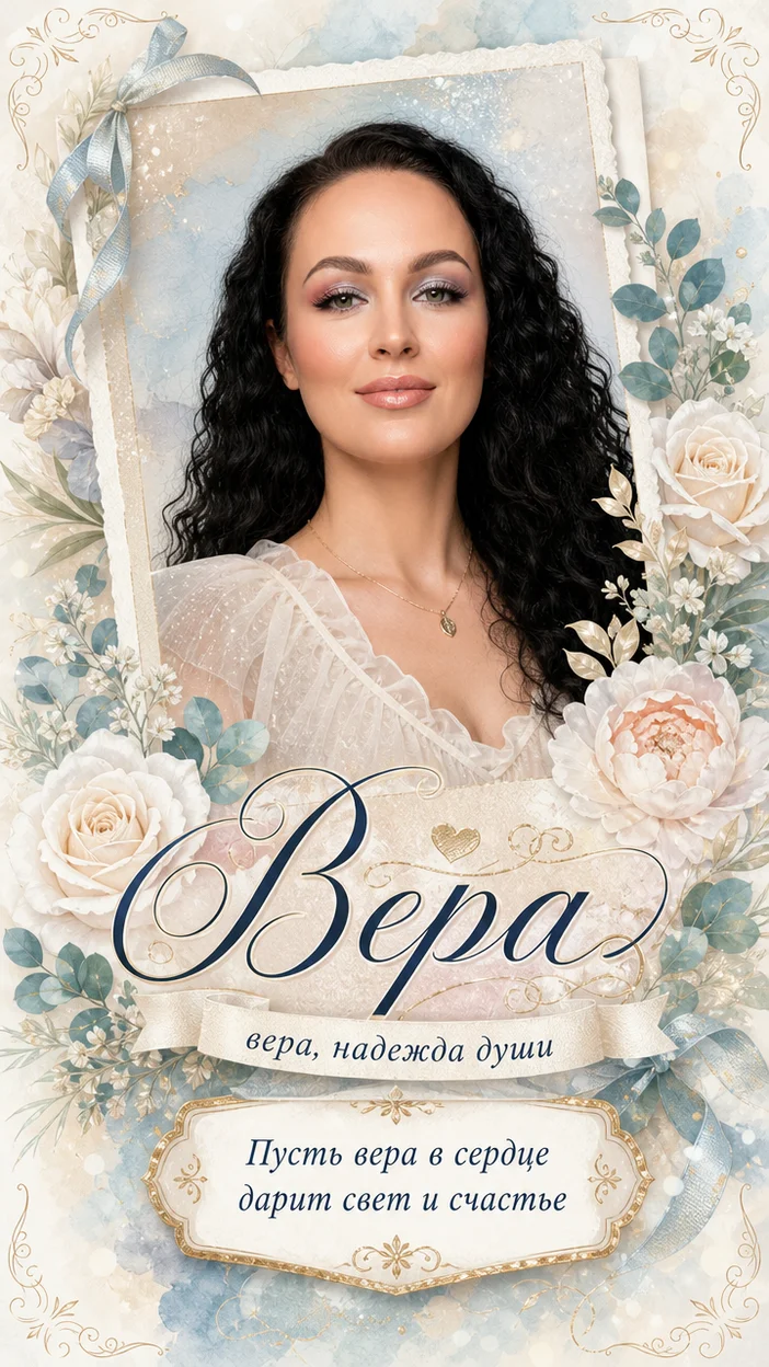 «Вера» ии фото с промтом для поздравления 