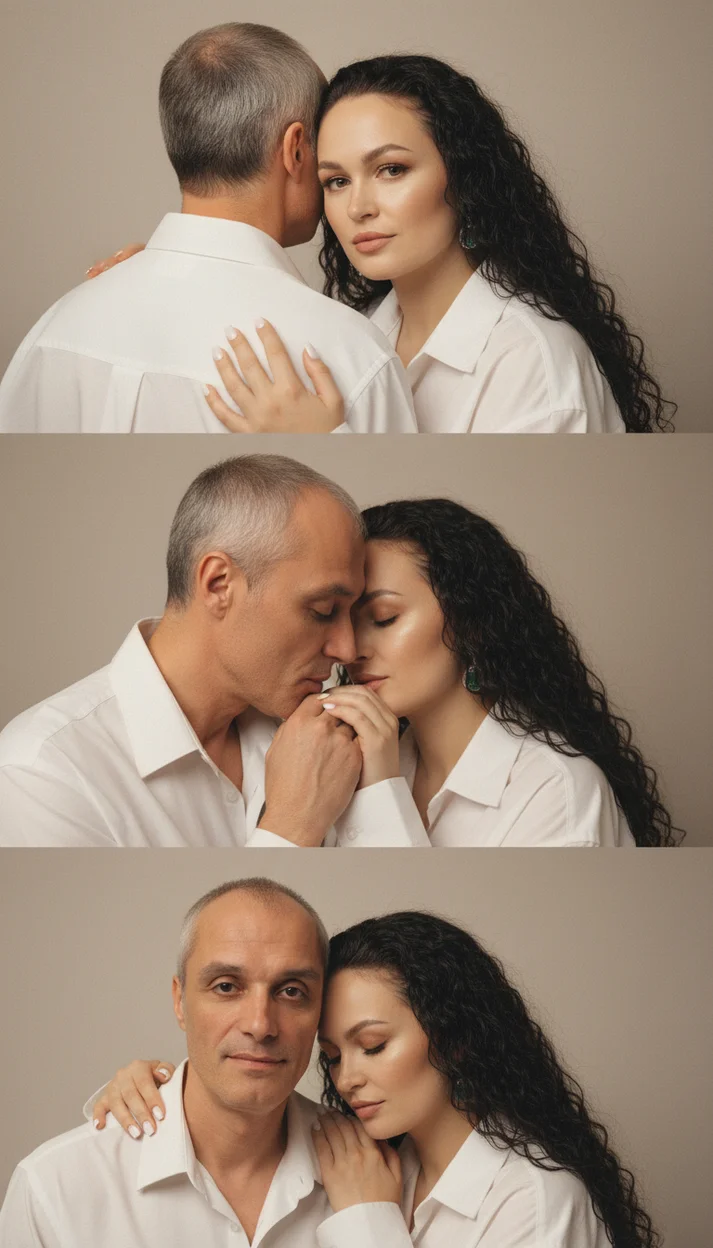 Коллаж пары из трех фото 