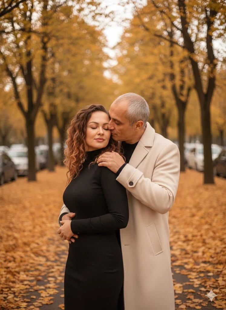 Осеннее объятие в парке