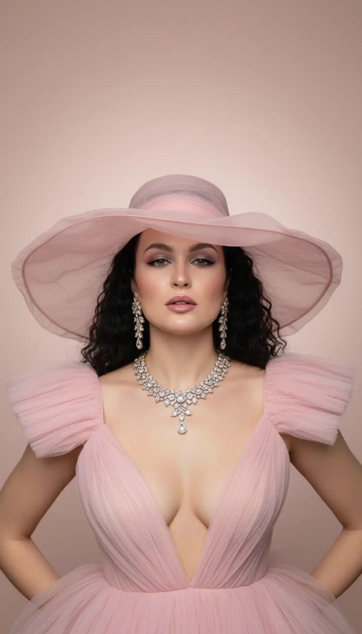 изысканная студийная сцена в мягкой розовой гамме