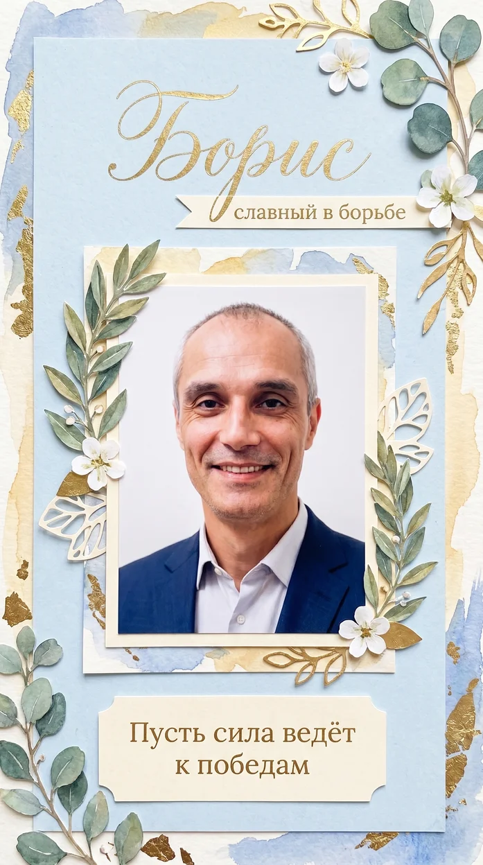 «Борис»  именная открытка для поздравлений с ИИ