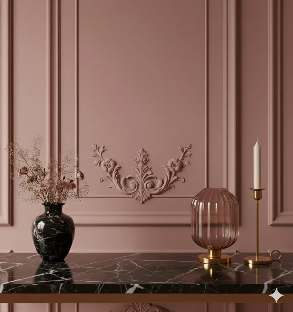 Сцена для продажи - Чёрная мраморная столешница с белыми прожилками и глянцевым отражением. 