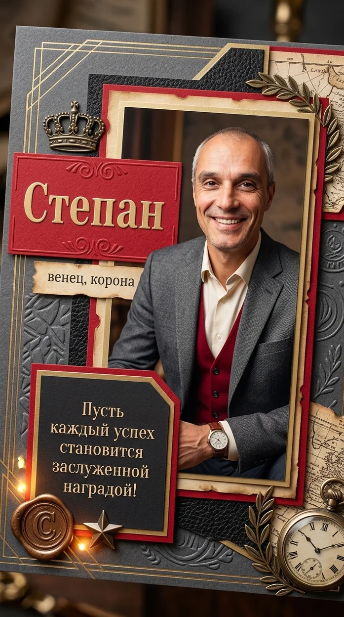 «Степан» именная открытка