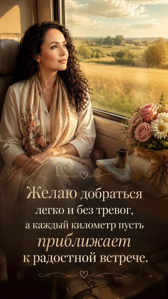 Фотооткрытка для любимого человека с текстом "Легкой дороги до встречи"