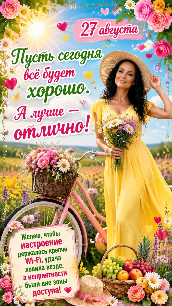 Фотосессия женщины в жёлтом платье в цветочном поле