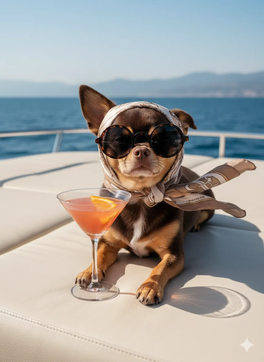 Собака на яхте 
