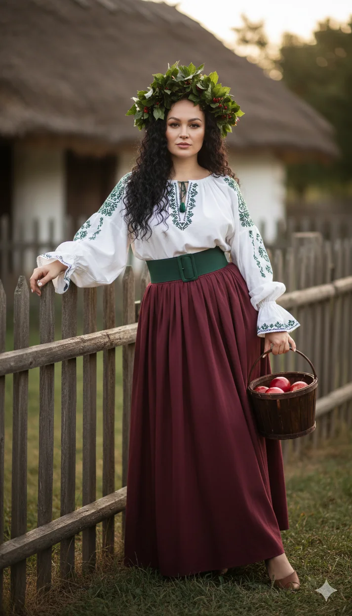 Женщина у деревянной изгороди 