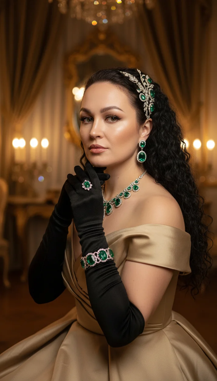 гламурная студийная фотосессия в стиле золотого Голливуда