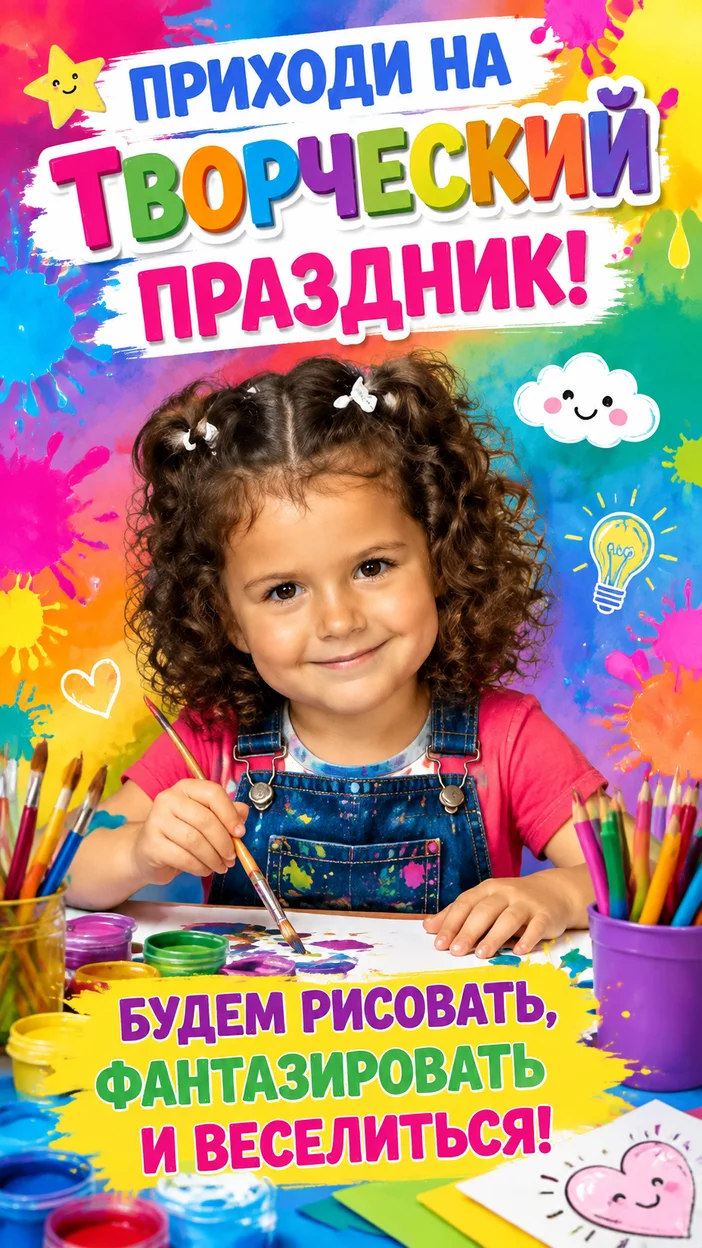 Фотооткрытка — Приходи на творческий праздник!