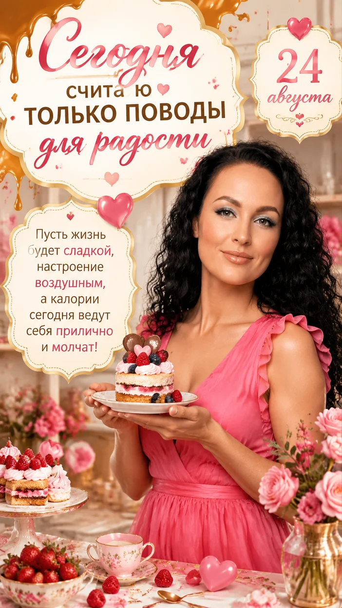 Фотосессия женщины в ярком платье в кондитерской
