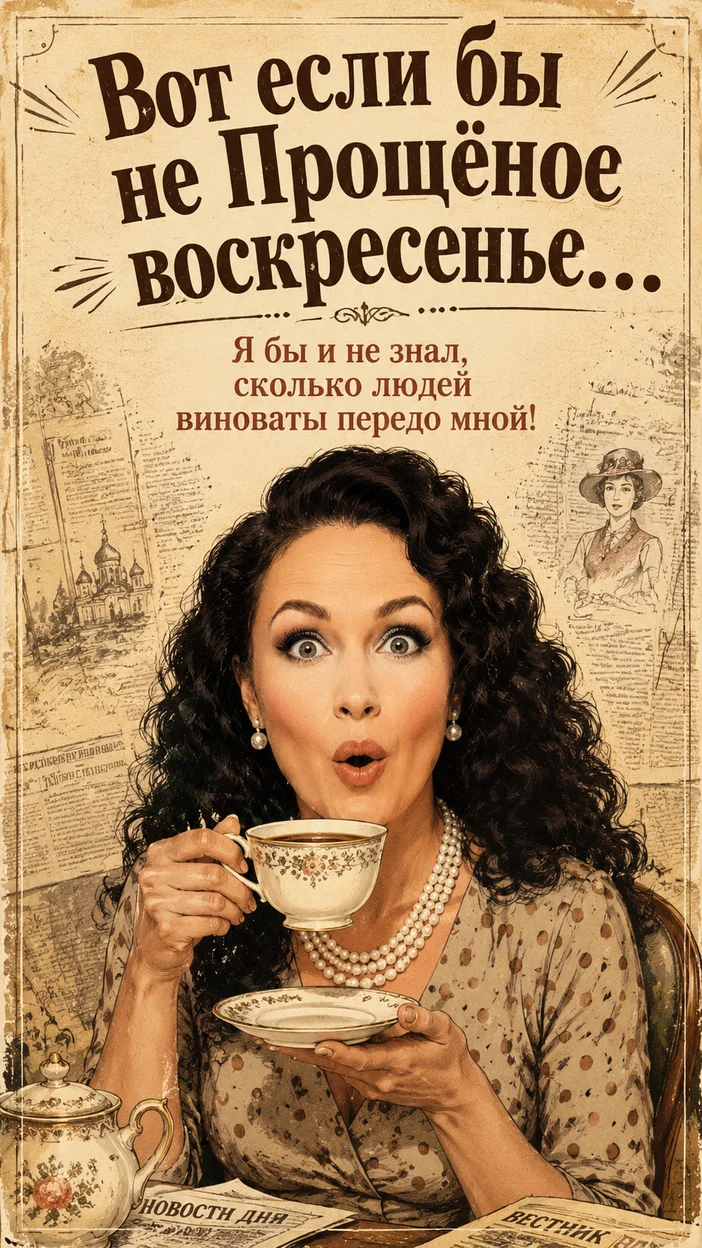 Фотооткрытка для всех с текстом "Вот если бы не Прощёное воскресенье…"