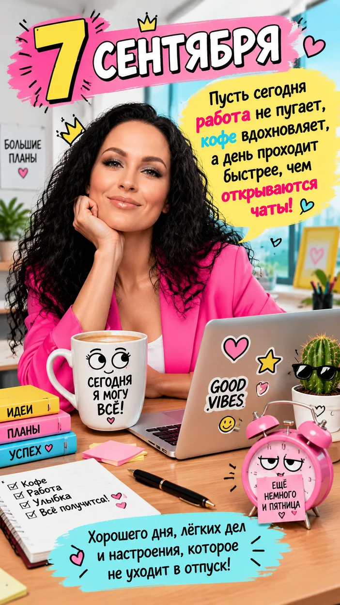 Фотосессия юмористичной офисной открытки к 7 сентября