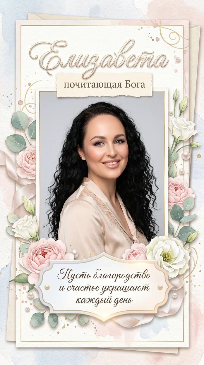 «Елизавета» именная открытка