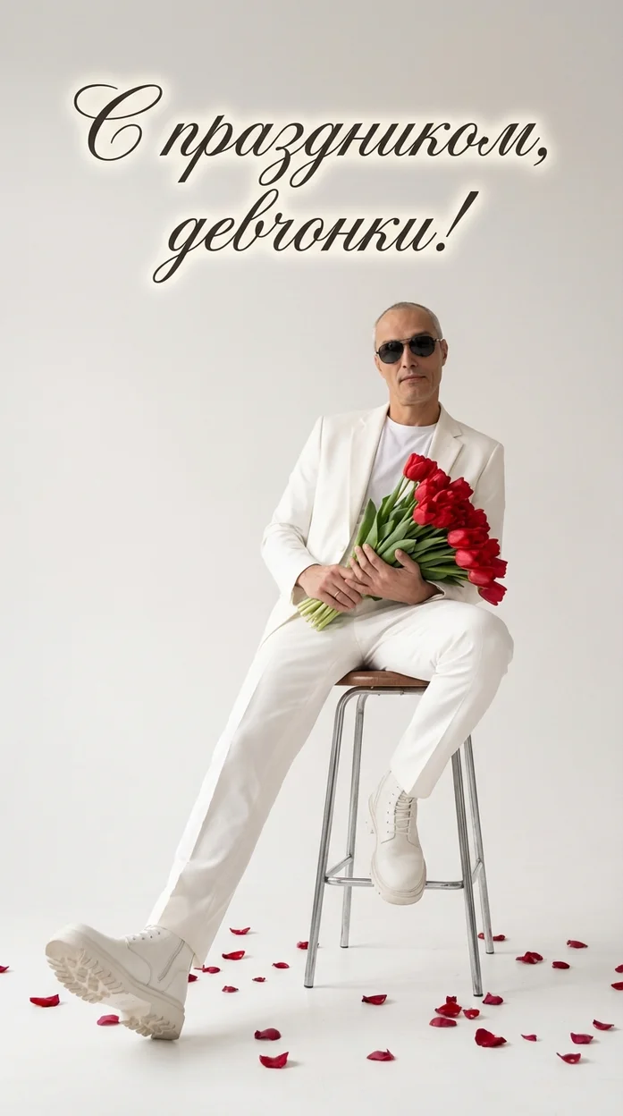 С праздником, девчонки! - открытка с вашим фото 