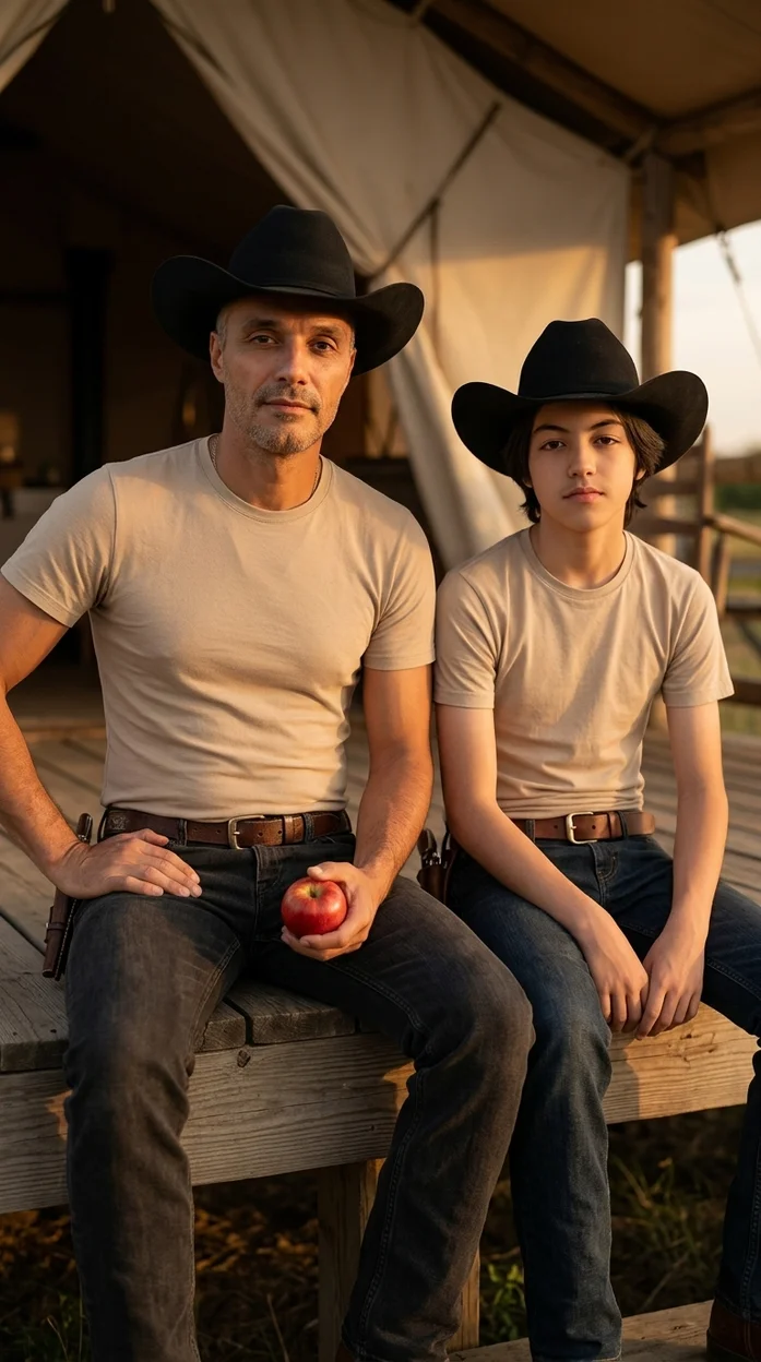  western-фотосессия в стиле modern cowboy отец с сыном 