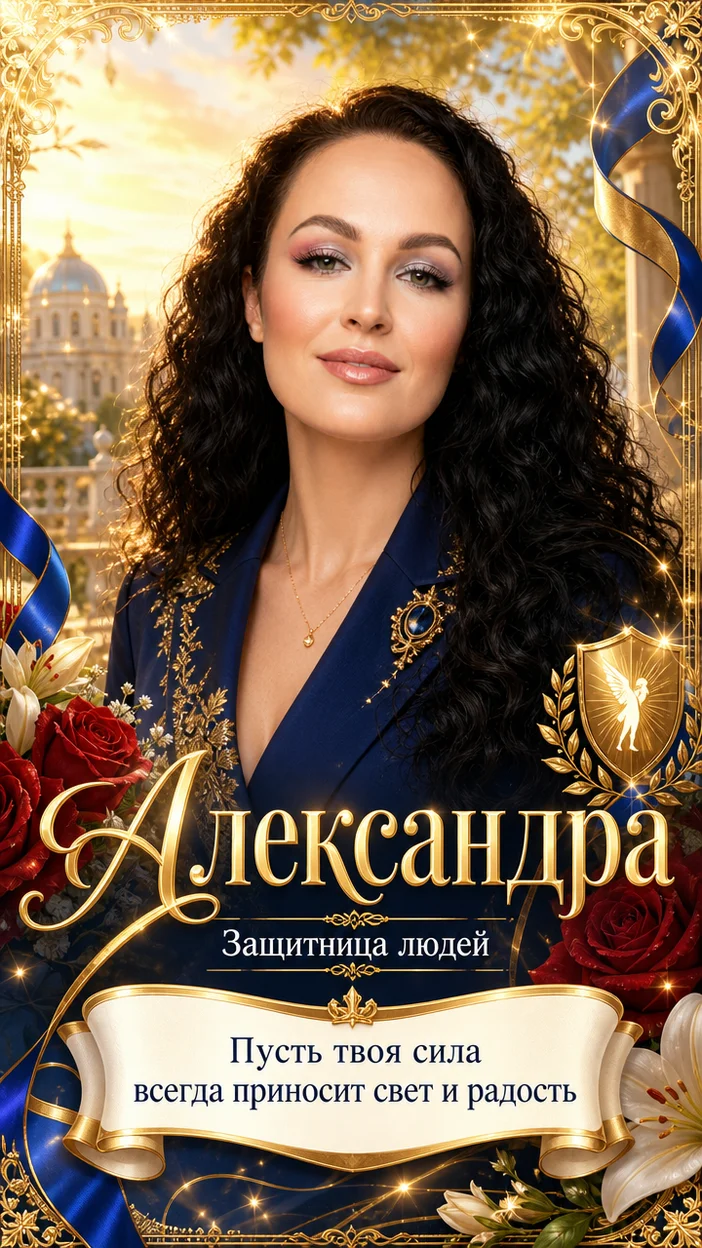 Открытка для имени «Александра» генерация ии
