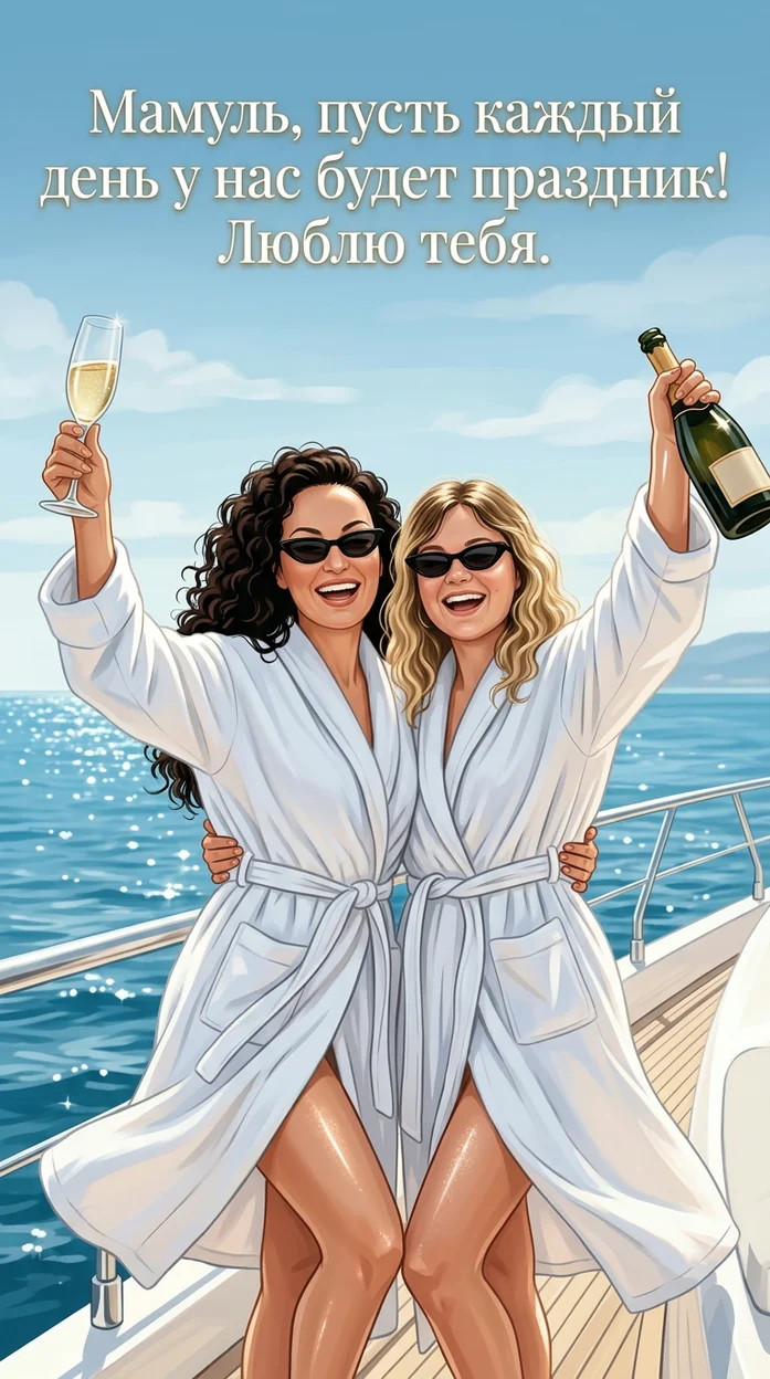 Мамуль, пусть каждый день у нас будет праздник!  - Открытка с вашим фото 