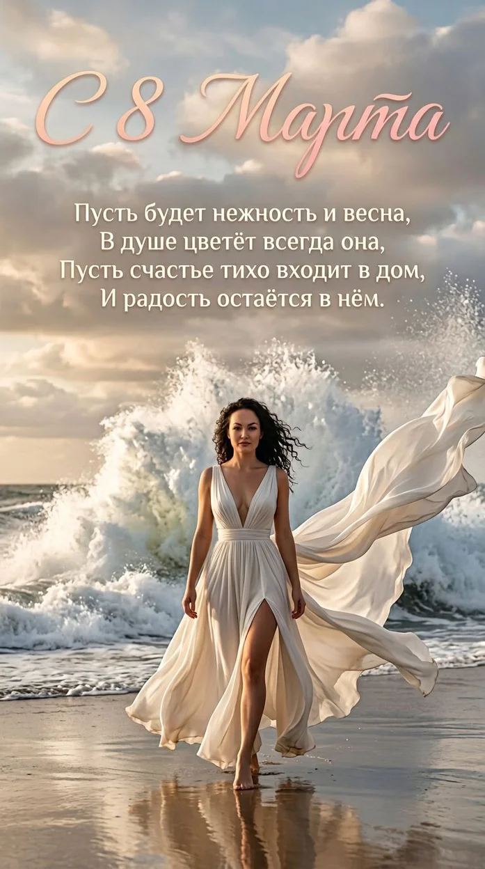 Открытка в стихах и вашим фото на 8 Марта 