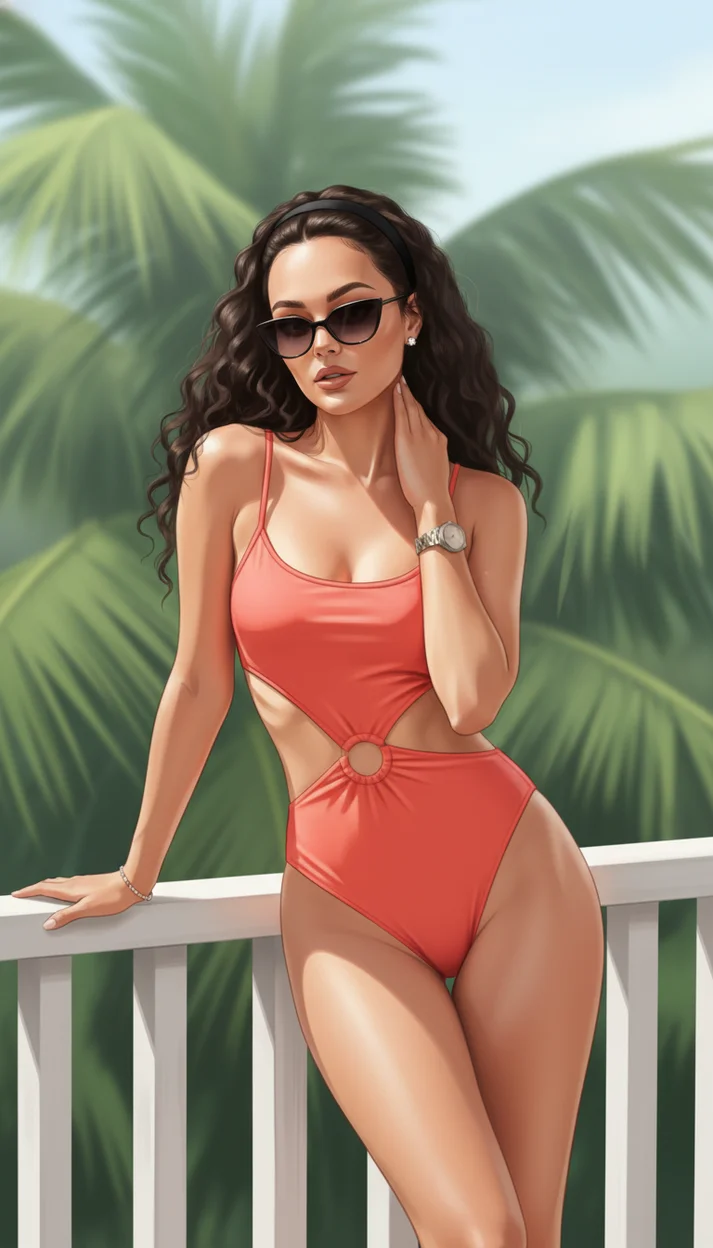 ЛЕТНИЙ ОБРАЗ У ТЕРРАСЫ В СТИЛЕ ГЛЯНЦЕВОЙ ИЛЛЮСТРАЦИИ