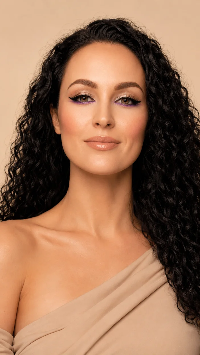 Фотосессия студийного beauty-портрета с лавандовым акцентом