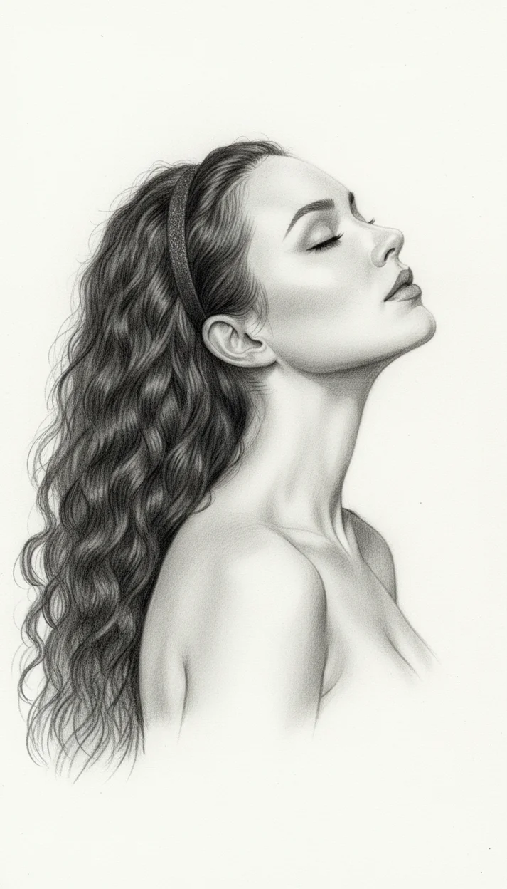  Чувственный профиль в карандашной технике