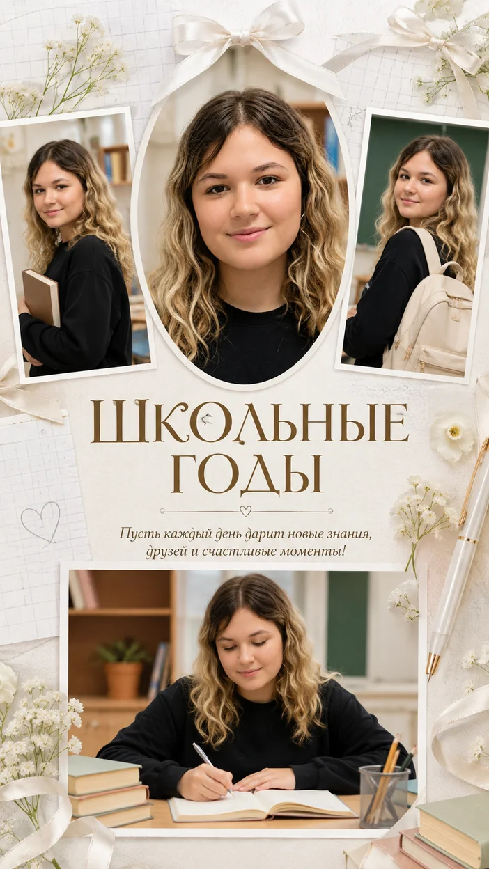 Фотосессия нежной школьной открытки