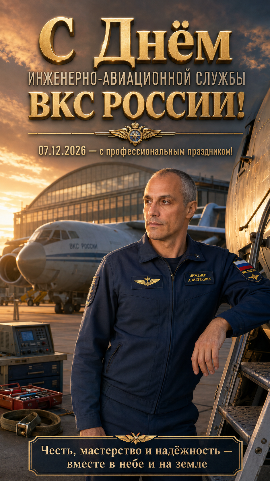 День инженерно-авиационной службы ВКС России — 07.12.2026 — торжественная фотография у ангара
