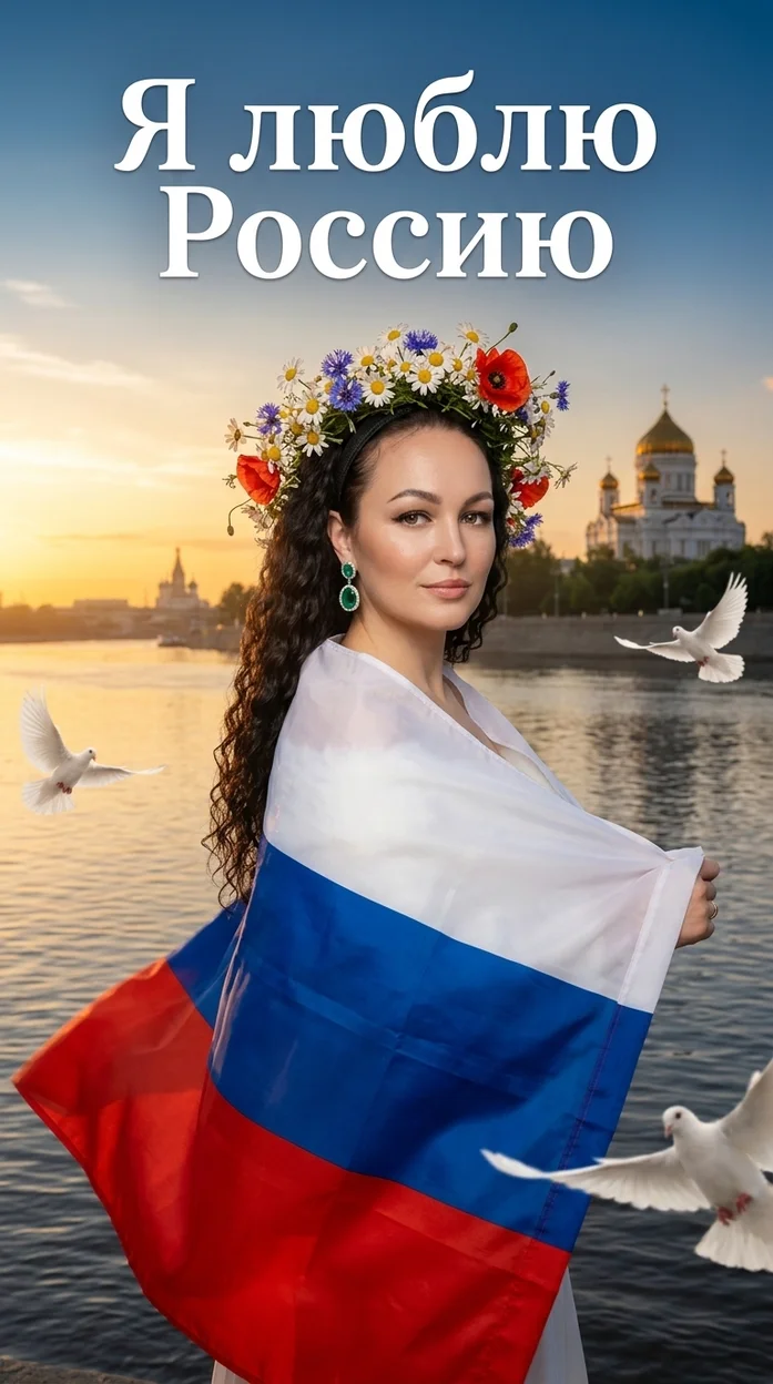  Кинематографичный постер ко Дню России в стиле premium digital art