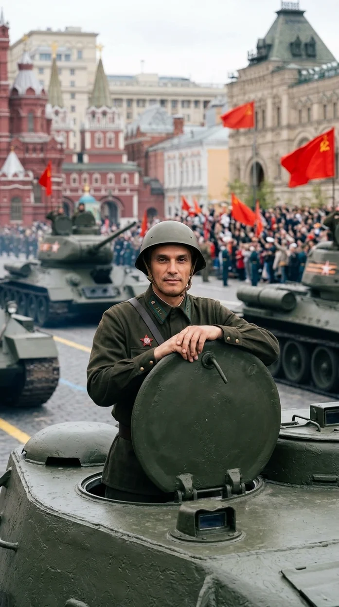 ИИ-фото — Парад на танке