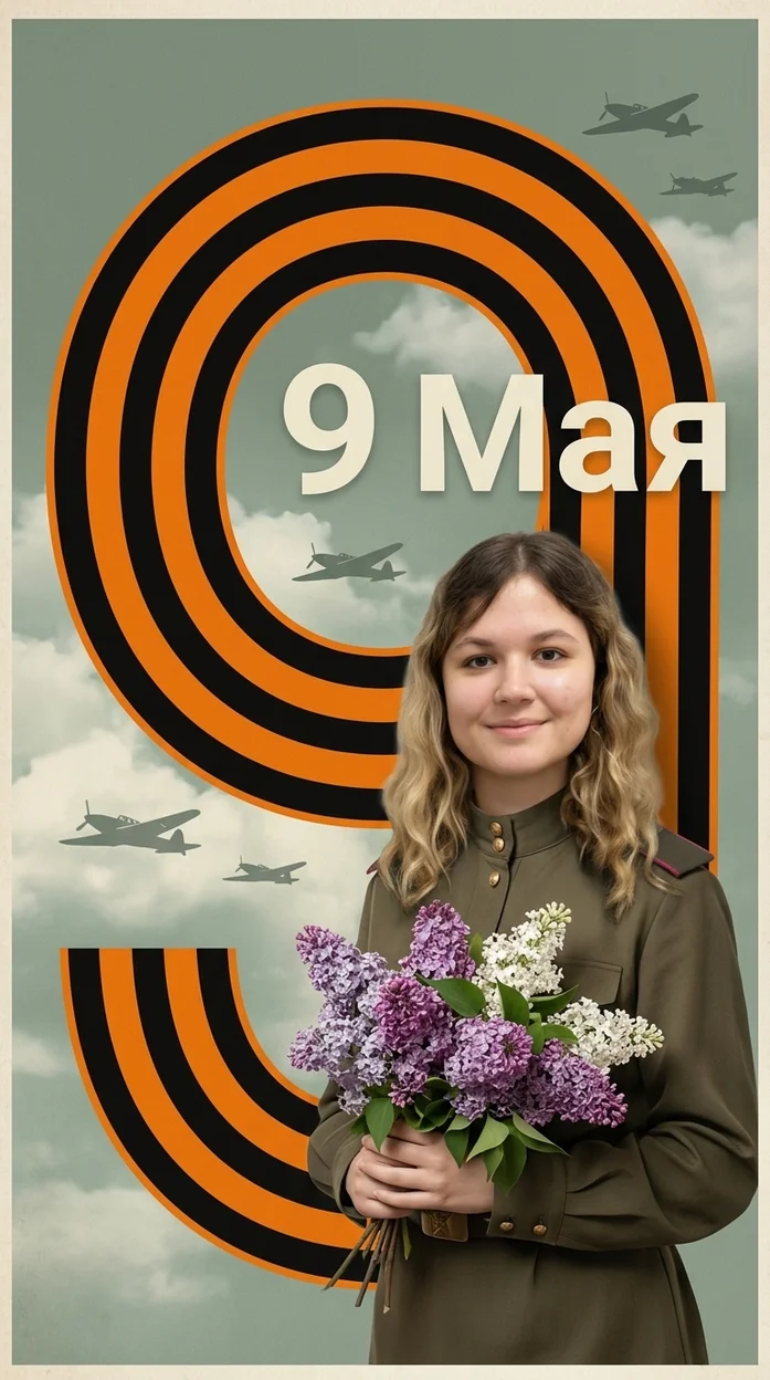 9 мая  плакат -  Советский плакатный стиль, чистая графическая композиция,  