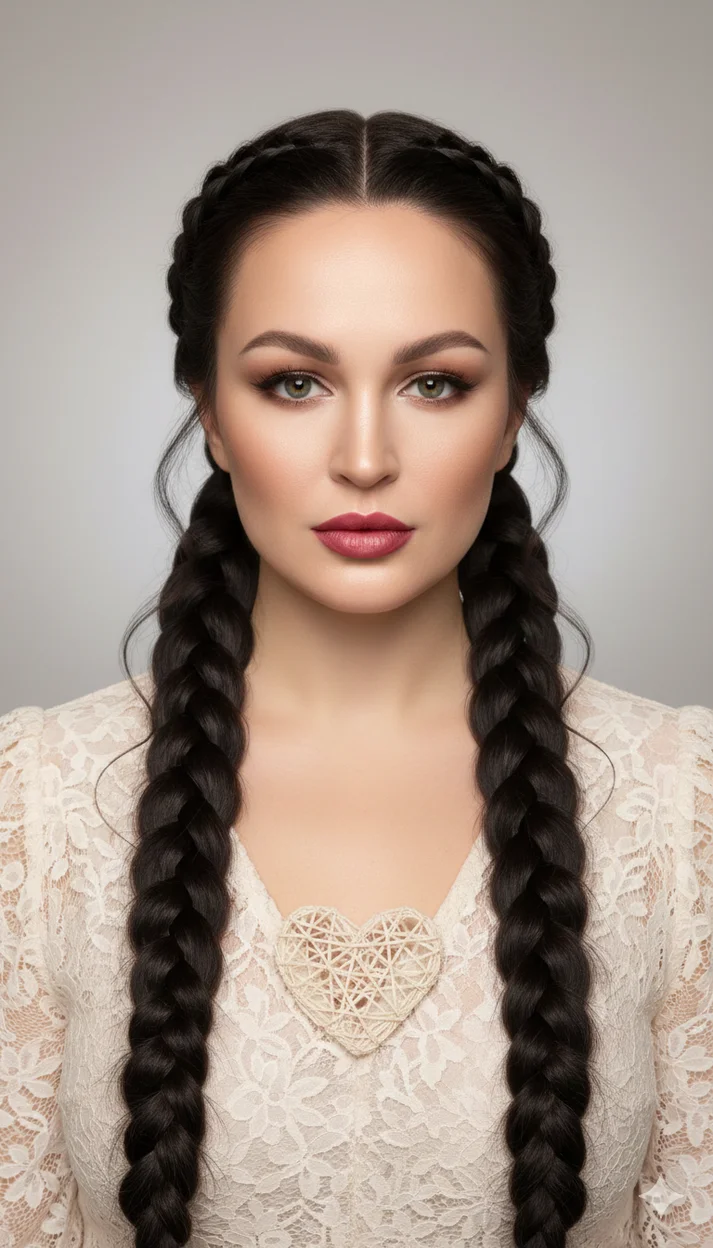 ИИ-фотосессия — Две косы