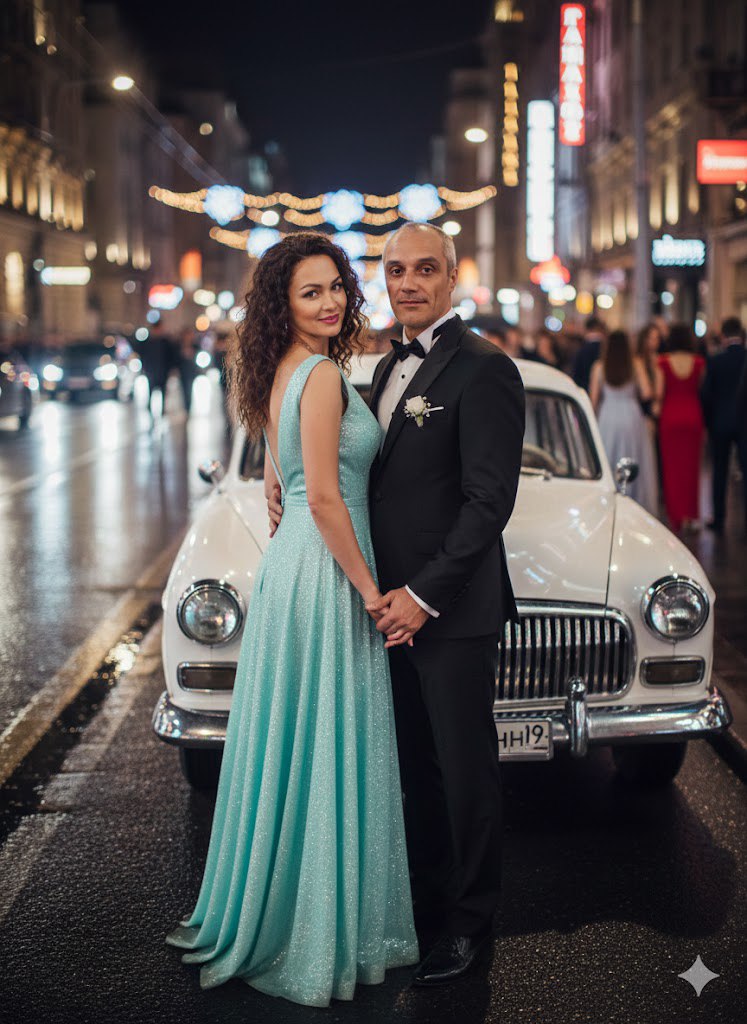 Огни ночного города и ретро