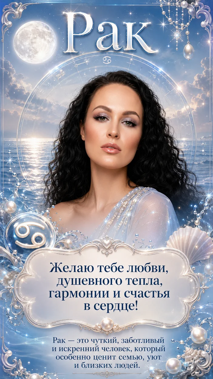 Подарок с фото знаку зодиака Рак с пожеланиями 