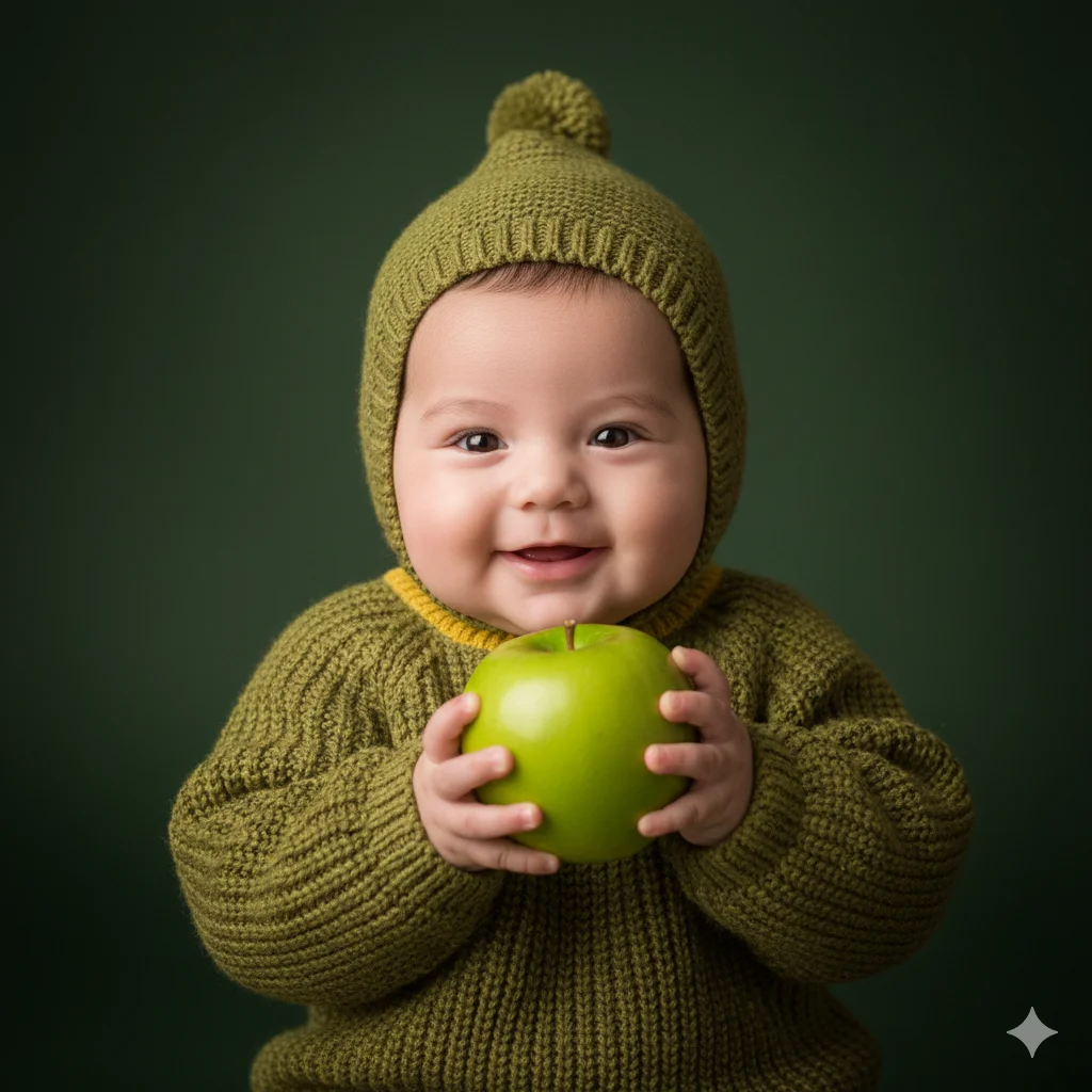 Малыш с яблоком нейрофотосессия 