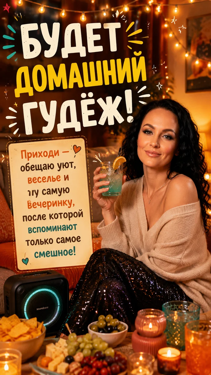 Фотооткрытка «Будет домашний гудёж!»