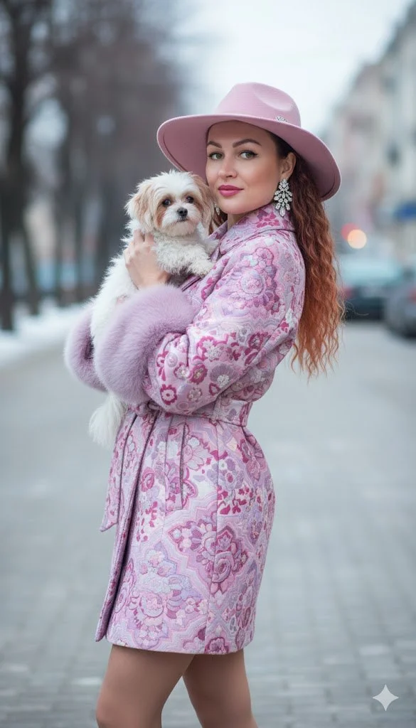 Зимняя прогулка с маленькой собакой