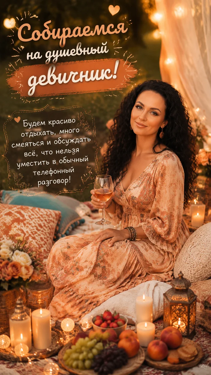 Фотооткрытка «Собираемся на душевный девичник!»