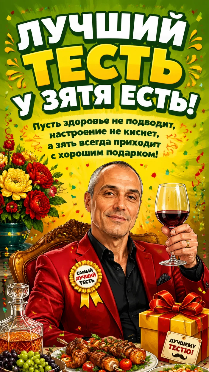 Фотосессия тестя в народном стиле
