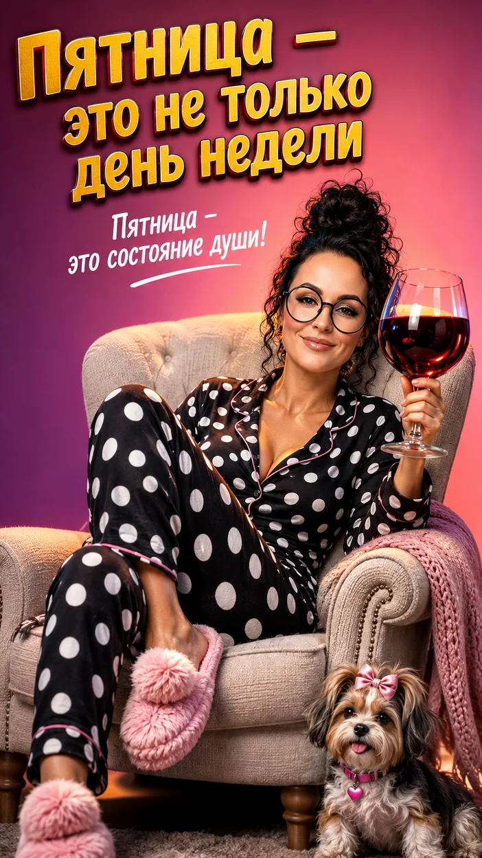 Фотооткрытка для друзей с текстом "Пятница — это не только день недели"
