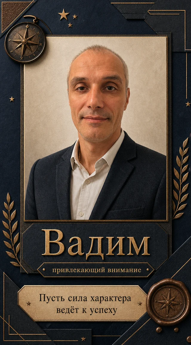 «Вадим» именная открытка