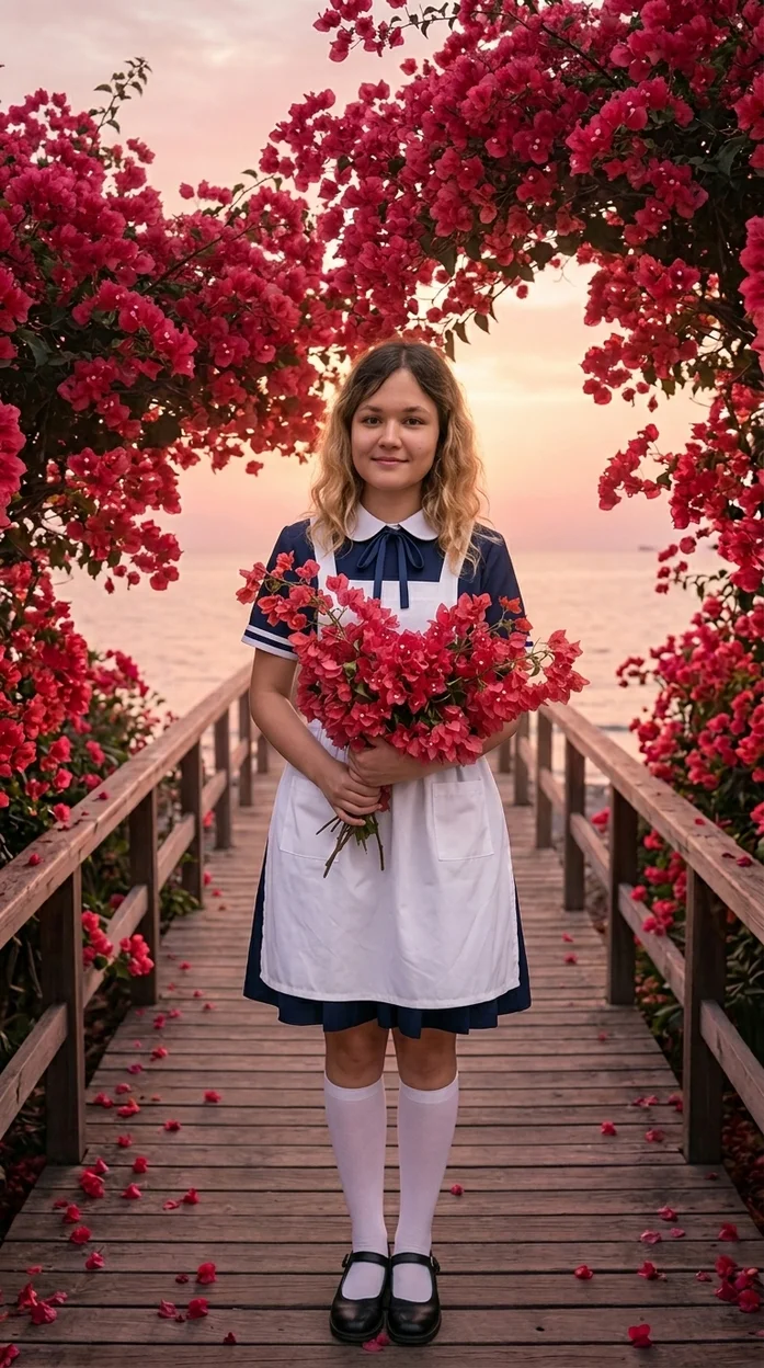 И фото на последний звонок с цветами 