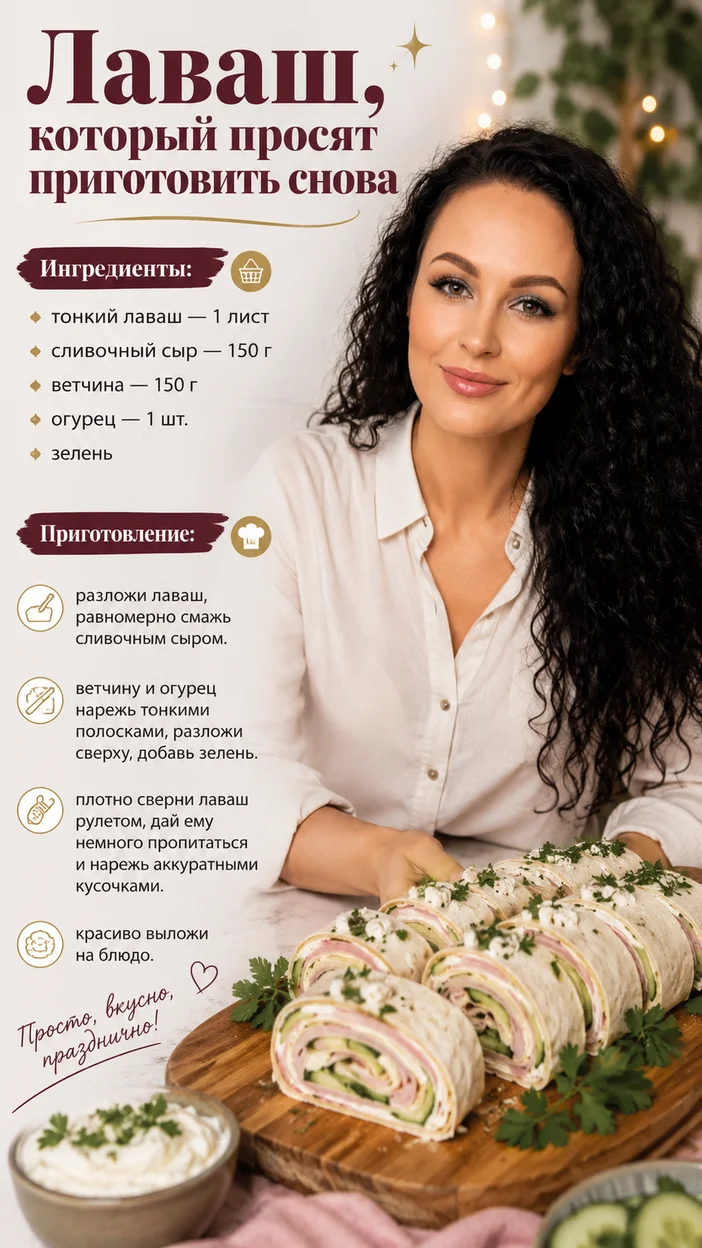 Фотосессия рулета из лаваша
