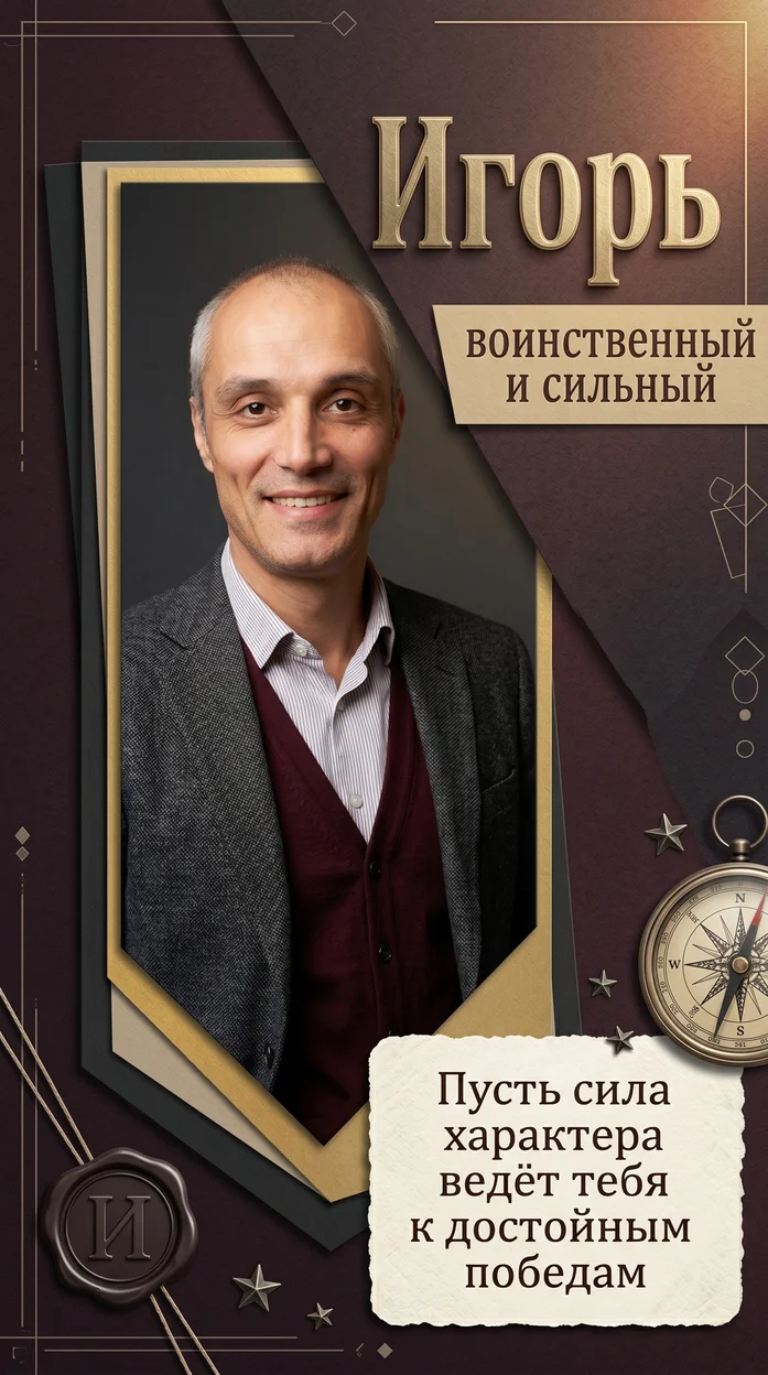 «Игорь» именная открытка