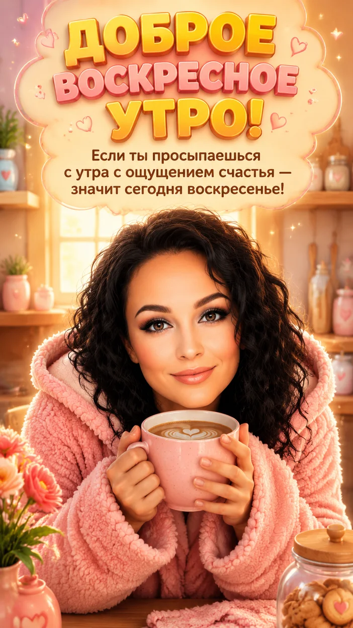 Фотооткрытка для всех с текстом "ДОБРОЕ ВОСКРЕСНОЕ УТРО!"