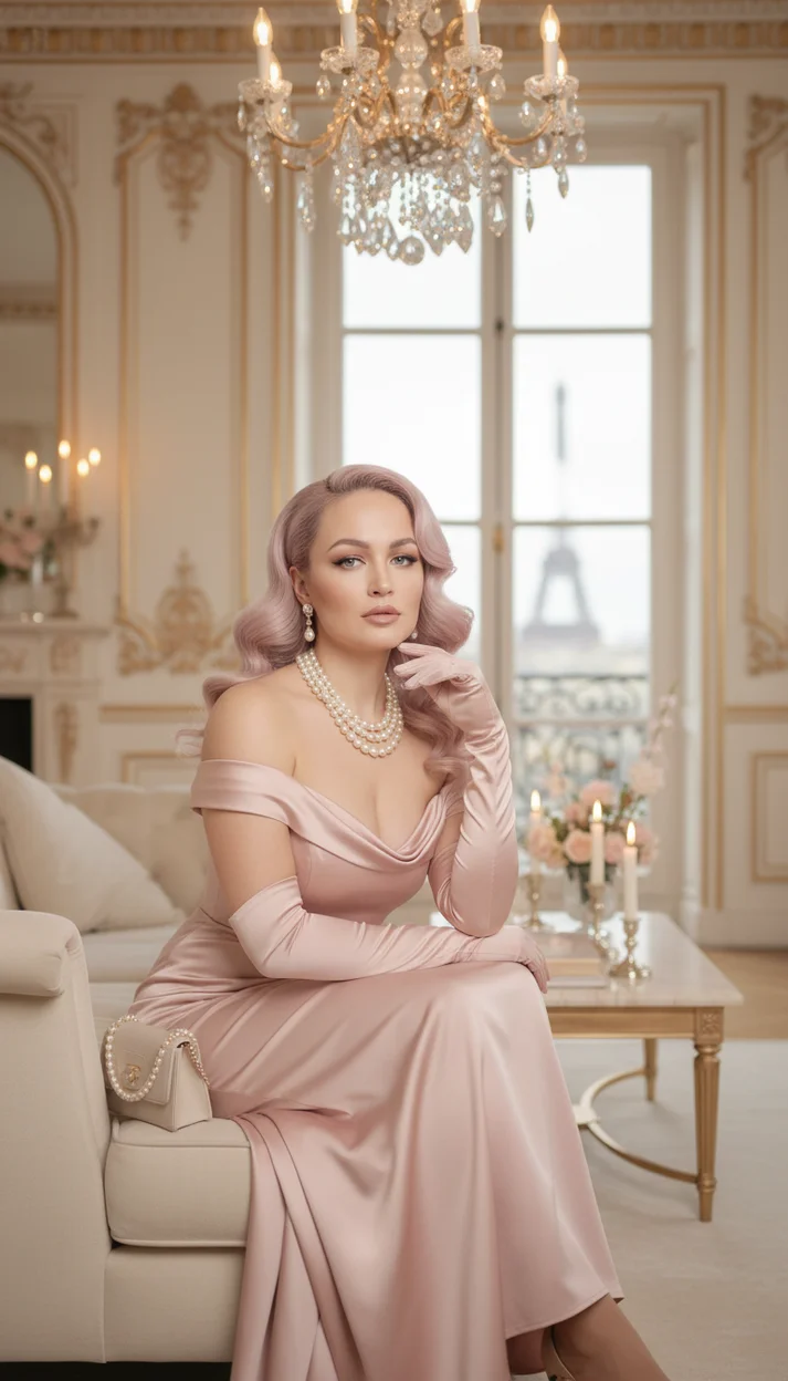 Замена причсеки  - Роскошный pink glamour в парижском салоне 