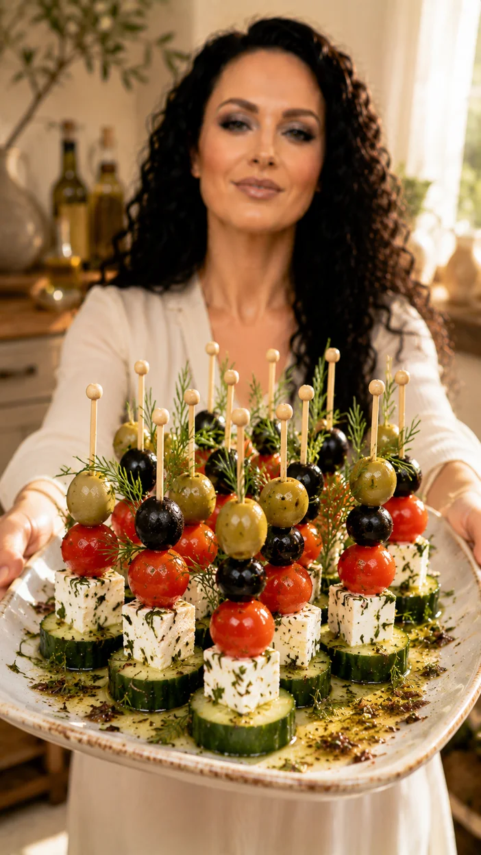  Канапе с фетой и оливками 