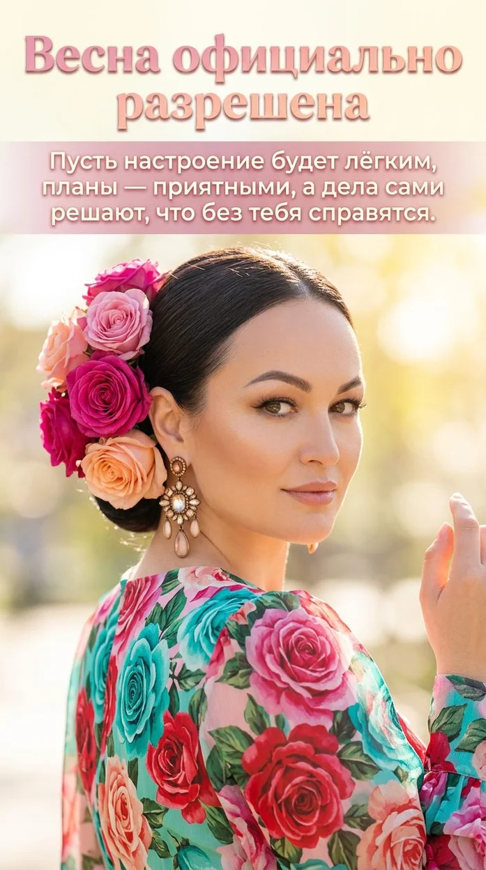 Открытка с пожеланием 9 Марта 