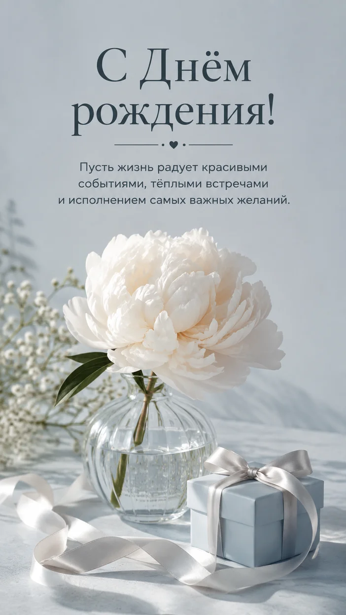 Фотосессия открытки ко дню рождения в светлой Pinterest-эстетике