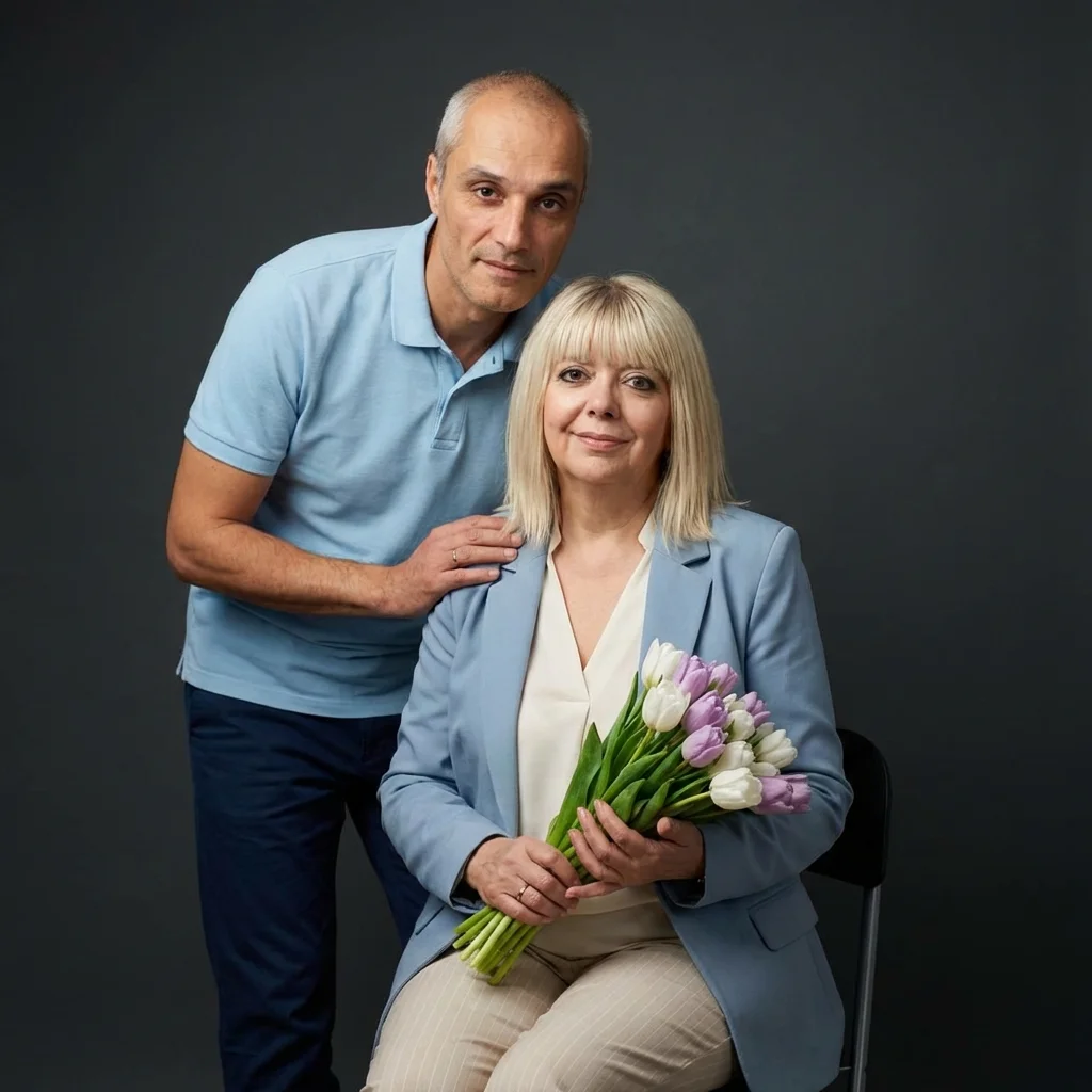 Мужчина с мамой на 8 Марта 