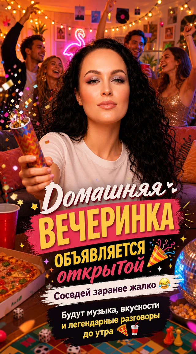Приглашение на домашнюю вечеренику 